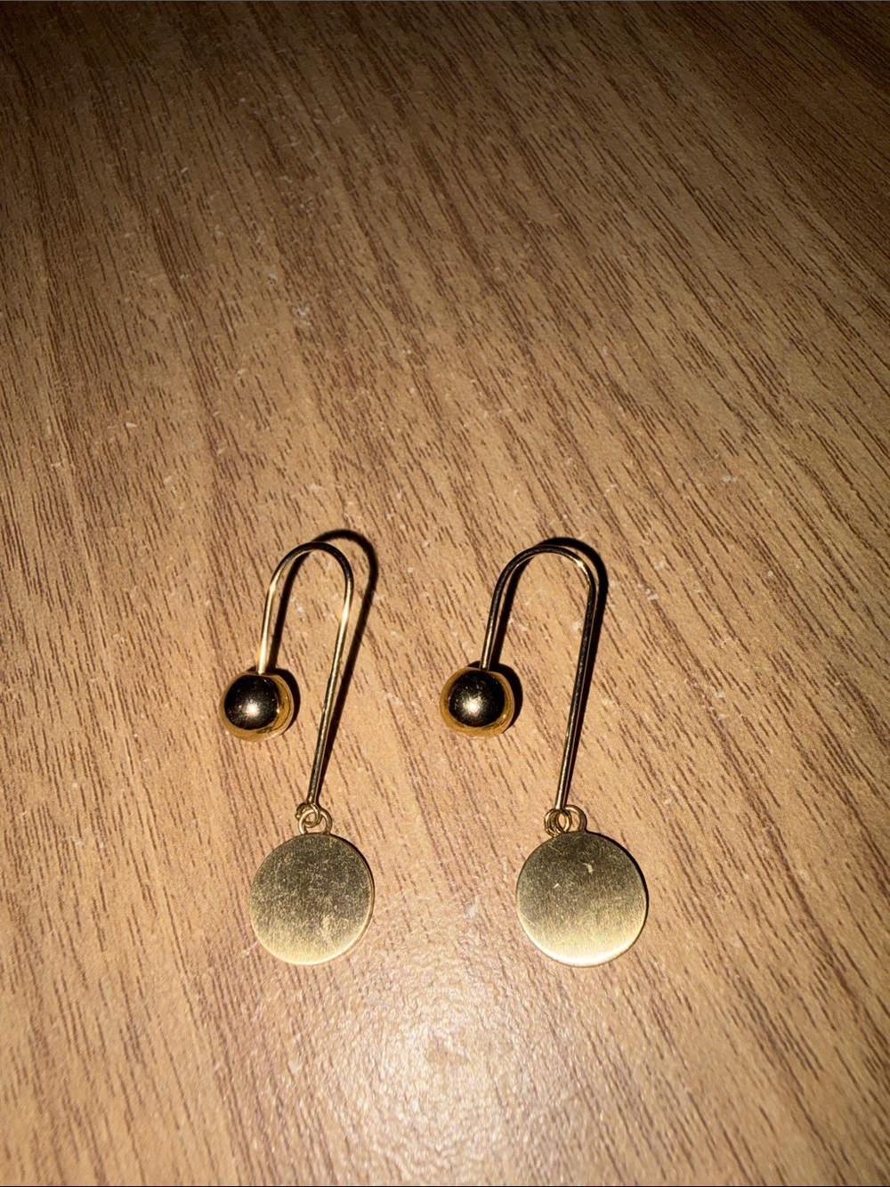 Minimalist Drop Disc Earrings
